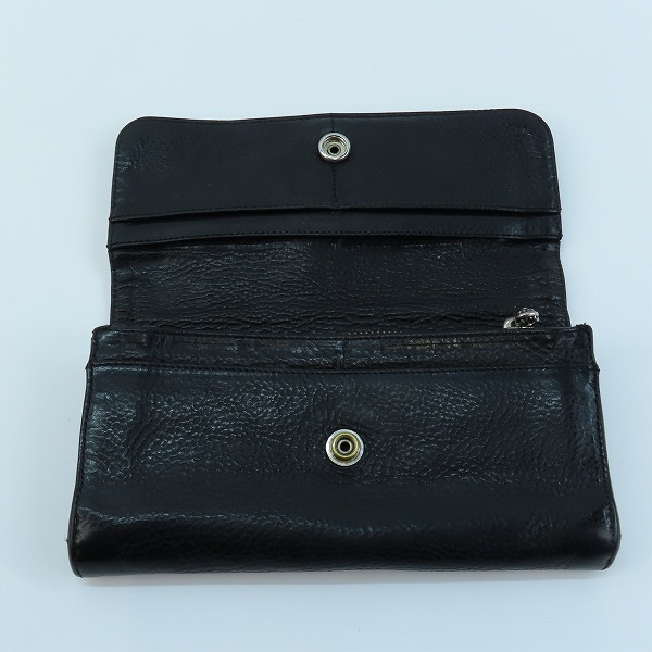 実際に弊社で買取させて頂いたCHROME HEARTS/クロムハーツ JUDY ジュディ ヘビーレザー ロングウォレット クロスボタンの画像 3枚目