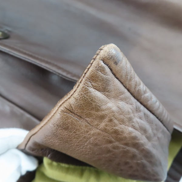 実際に弊社で買取させて頂いたGIORGIO ARMANI/ジョルジオアルマーニ ラムレザー ダブルコート/54の画像 7枚目