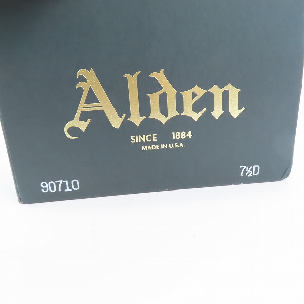 実際に弊社で買取させて頂いたAlden/オールデン ストレートチップ キャップトゥ レザーシューズ 90710/7.5の画像 9枚目