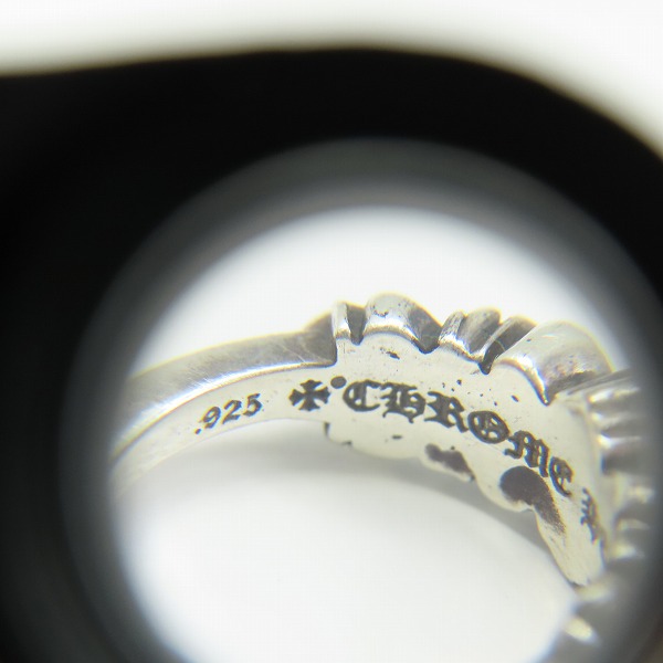 実際に弊社で買取させて頂いたCHROME HEARTS/クロムハーツ BABY CLSC DBL FLRL CRS ベイビークラシック ダブルフローラルクロス リング/4.5号の画像 6枚目