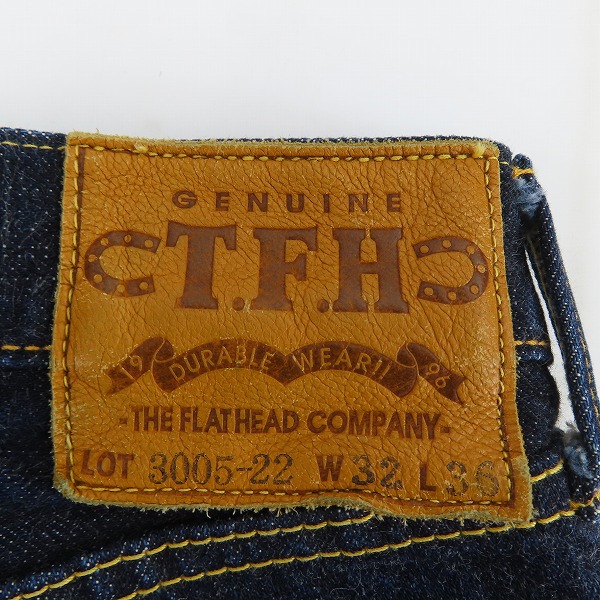 実際に弊社で買取させて頂いたTHE FLAT HEAD/フラットヘッド T.F.H デニムパンツ LOT 3005-22/W32L36の画像 2枚目