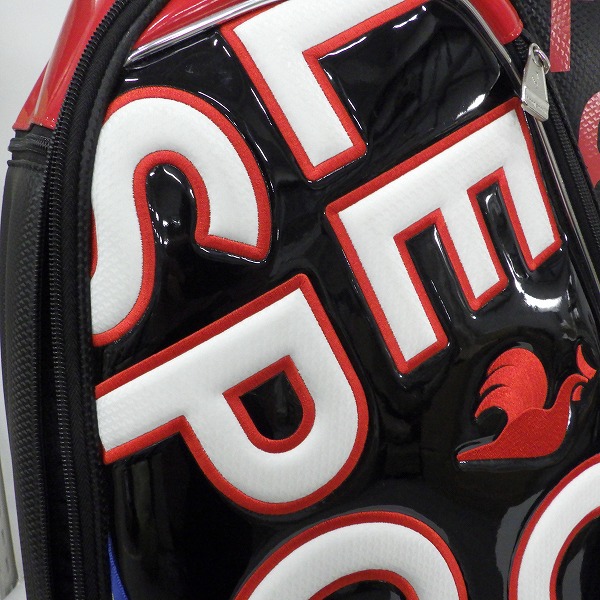 実際に弊社で買取させて頂いたle coq sportif/ルコック スポルティフ QQBTJJ03  9.5型 6分割キャディバッグ ブラック×レッドの画像 6枚目