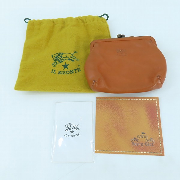 実際に弊社で買取させて頂いたIL BISONTE/イルビゾンテ レザー ガマ口財布/コインパースの画像 8枚目