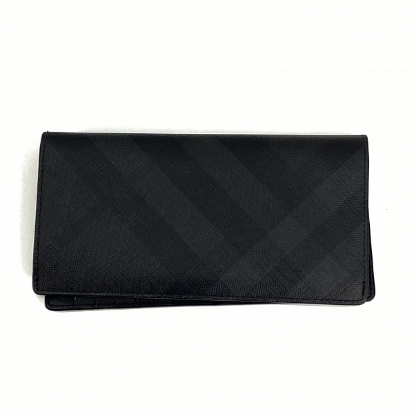 実際に弊社で買取させて頂いたBURBERRY/バーバリー CAVENDISH 二つ折り 長財布 ブラックの画像 1枚目