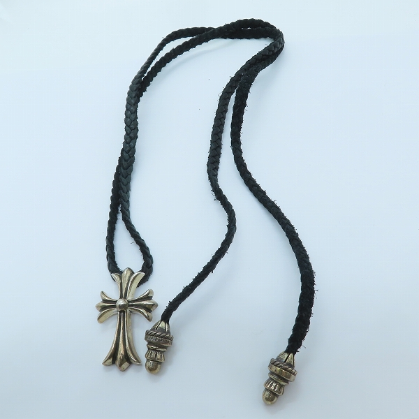 実際に弊社で買取させて頂いたCHROME HEARTS/クロムハーツ スモールCHクロスペンダント w/レザーブレード バレルボロチップの画像 8枚目