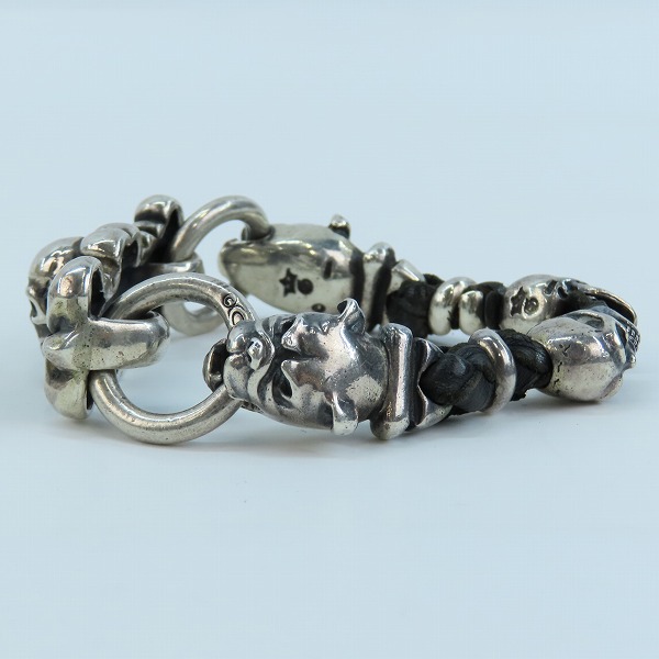 実際に弊社で買取させて頂いたGABORATORY/ガボラトリー/ガボール  スカルオン4ハート ブレスレットの画像 4枚目