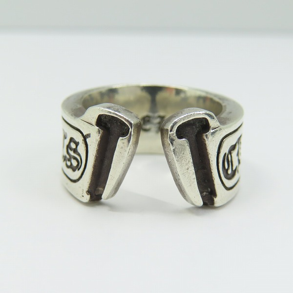 実際に弊社で買取させて頂いたCHROME HEARTS/クロムハーツ スクロールラベル リング ラージ/19-20号の画像 3枚目