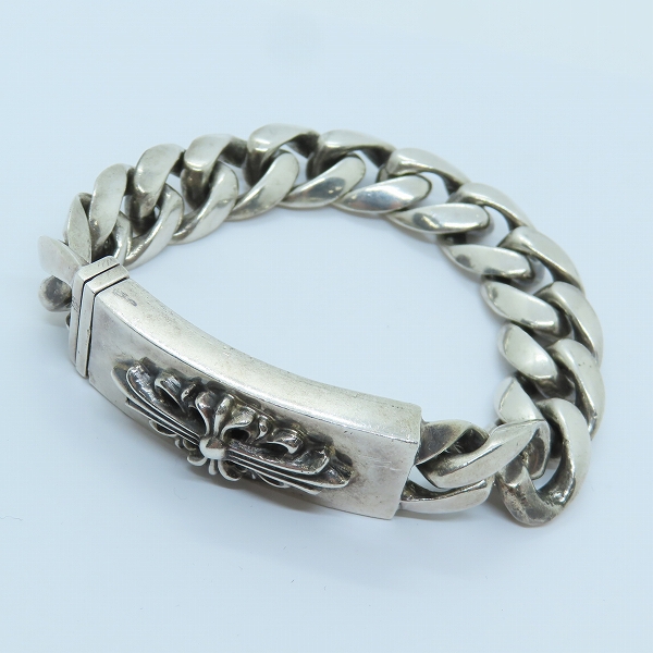 実際に弊社で買取させて頂いたCHROME HEARTS/クロムハーツ フローラルクロス ID ブレスレット/クラシックチェーン 13リンク