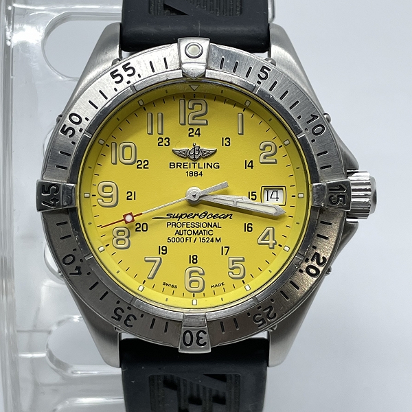 実際に弊社で買取させて頂いたBREITLING/ブライトリング スーパーオーシャン イエロー 自動巻き 腕時計 A17345