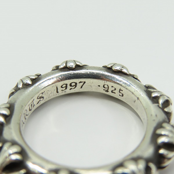 実際に弊社で買取させて頂いたCHROME HEARTS/クロムハーツ CROSS BAND RING/クロスバンドリング 19号の画像 8枚目