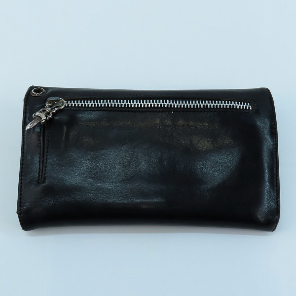 実際に弊社で買取させて頂いたCHROME HEARTS/クロムハーツ WAVE/ウェーブウォレット クロスボタン/長財布の画像 1枚目