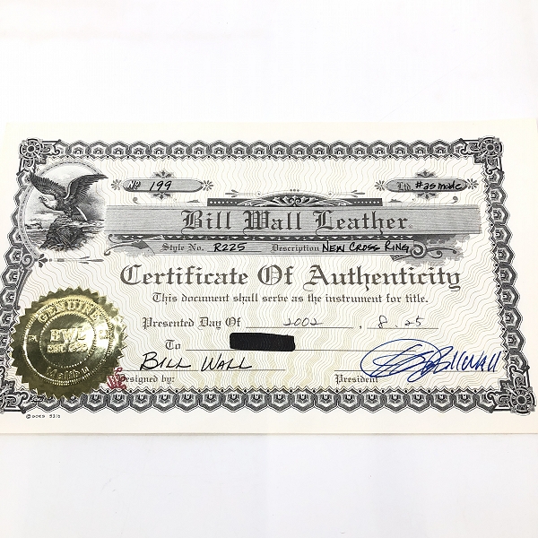 実際に弊社で買取させて頂いた【ギャラ付き】Bill Wall Leather/BWL/ビルウォールレザー ニュー クロス リング/21-21.5号の画像 8枚目