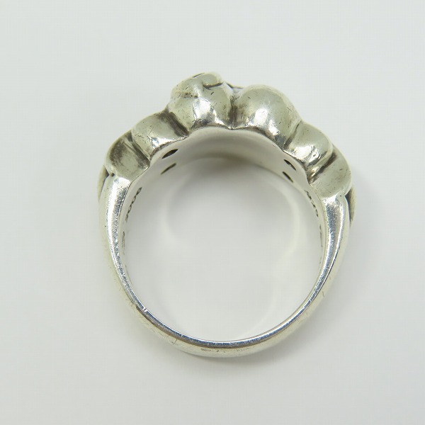 実際に弊社で買取させて頂いたCHROME HEARTS/クロムハーツ フローラルクロスハートリング 18号の画像 5枚目