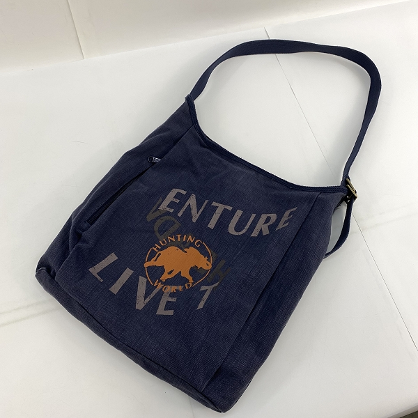 実際に弊社で買取させて頂いたHUNTING WORLD/ハンティングワールド ロゴ/総柄 リバーシブル ショルダーバッグの画像 5枚目