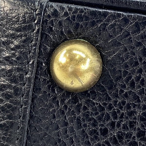 実際に弊社で買取させて頂いたIL BISONTE/イルビゾンテ レザー ハンドバッグ ブラックの画像 9枚目