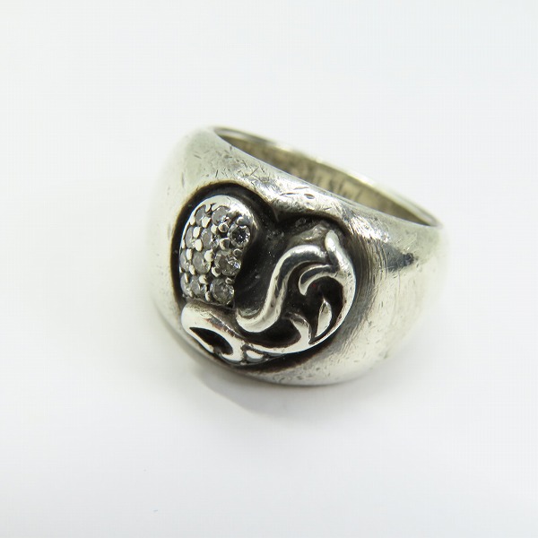 実際に弊社で買取させて頂いたCHROME HEARTS/クロムハーツ ハートインバンド リングwパヴェダイヤ 8号