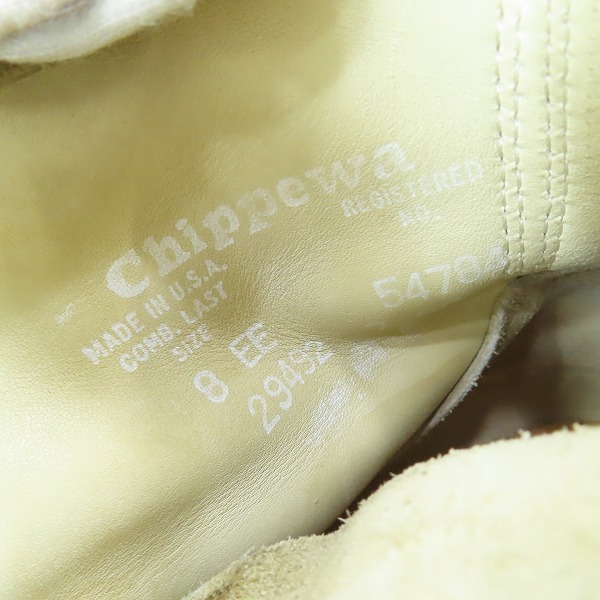 実際に弊社で買取させて頂いたCHIPPEWA/チペワ モックトゥワークブーツ 29492 /8EEの画像 5枚目