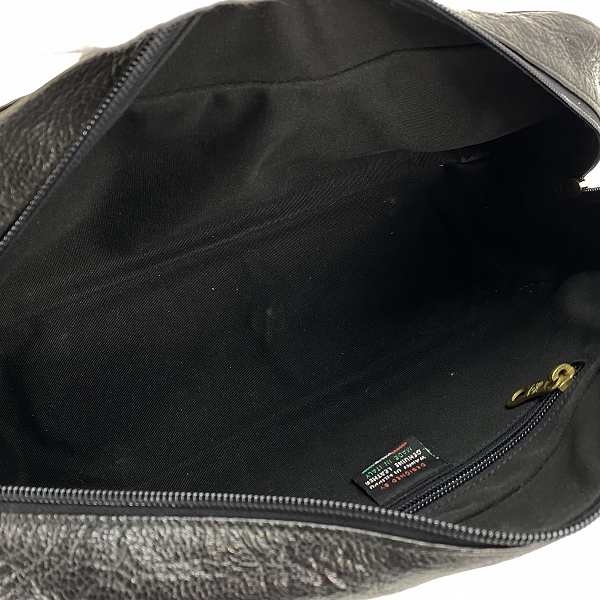 実際に弊社で買取させて頂いたIL BISONTE/イルビゾンテ レザー ハンドバッグ ブラックの画像 3枚目