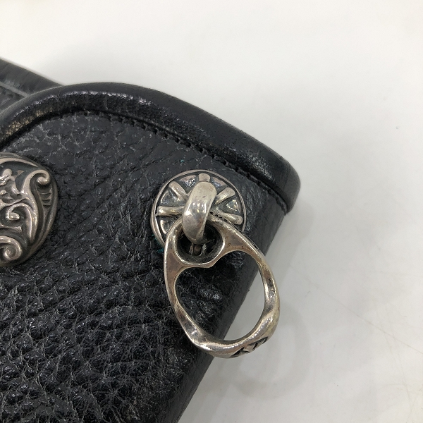 実際に弊社で買取させて頂いたBill Wall Leather/BWL/ビルウォールレザー コンチョボタン ロングウォレット w/ウォレットリングの画像 7枚目