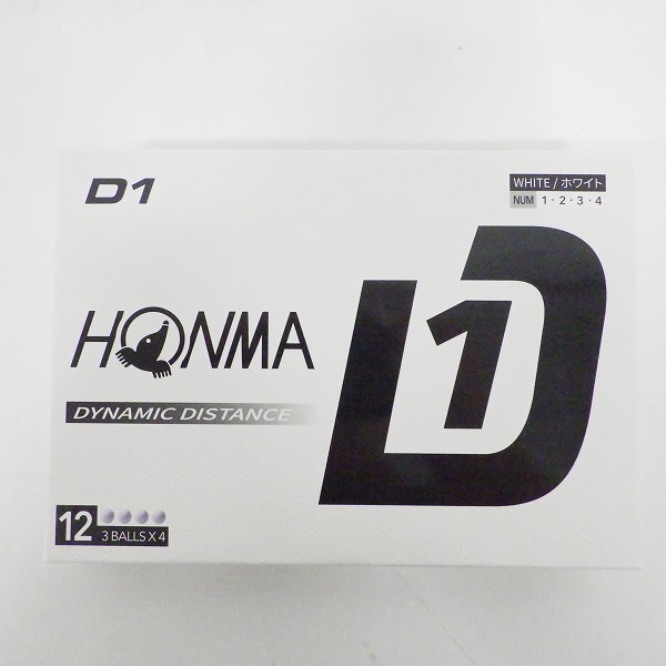 実際に弊社で買取させて頂いた【未使用】HONMA/ホンマ D1 DYNAMIC DISTANCE ゴルフボール  ホワイト 1ダースの画像 2枚目