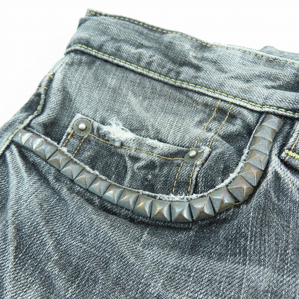 実際に弊社で買取させて頂いたHYSTERIC GLAMOUR/ヒステリックグラマー NOBU加工/ストレート デニムパンツ 0293AP09/34の画像 6枚目