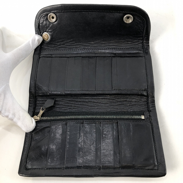 実際に弊社で買取させて頂いたBill Wall Leather/BWL/ビルウォールレザー コンチョボタン ロングウォレット w/ウォレットリングの画像 3枚目
