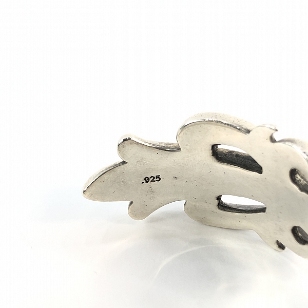 実際に弊社で買取させて頂いたCHROME HEARTS/クロムハーツ DBL FLRL CRS CUFF ダブルフローラルクロス カフ シルバーバングルの画像 8枚目