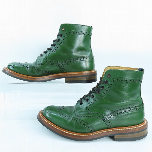実際に弊社で買取させて頂いたTrickers/トリッカーズ MOLTON モールトン カントリーブーツ ウイングチップ グリーン M2508/8の画像 3枚目