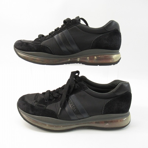 実際に弊社で買取させて頂いたPRADA SPORT/プラダスポーツ レザー ナイロン スニーカー/シューズ ブラック 4E 3156/10の画像 3枚目