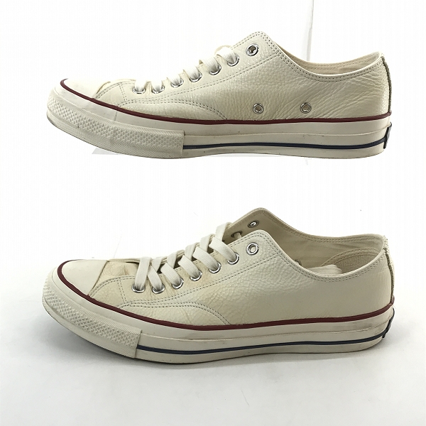 実際に弊社で買取させて頂いたCONVERSE/コンバース ADDICT/アディクト CHUCK TAYLOR LEATHER OX/チャックテイラー レザー スニーカー 1CL880/29の画像 3枚目