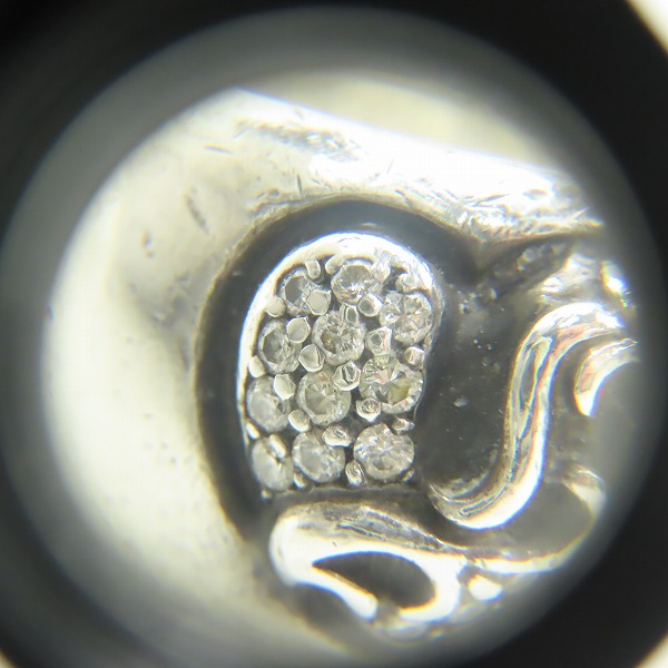 実際に弊社で買取させて頂いたCHROME HEARTS/クロムハーツ ハートインバンド リングwパヴェダイヤ 8号の画像 7枚目