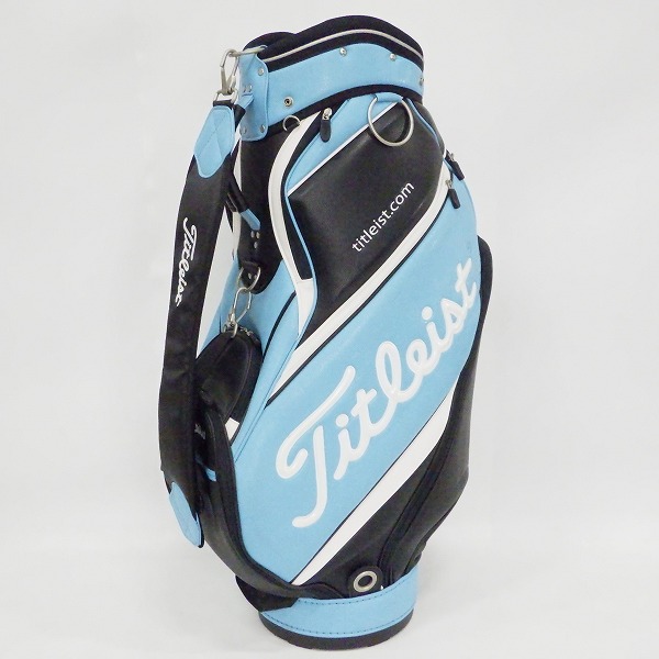 実際に弊社で買取させて頂いた【フード無し】Titleist/タイトリスト CB-151 5分割キャディバッグ ブラックｘライトブルー
