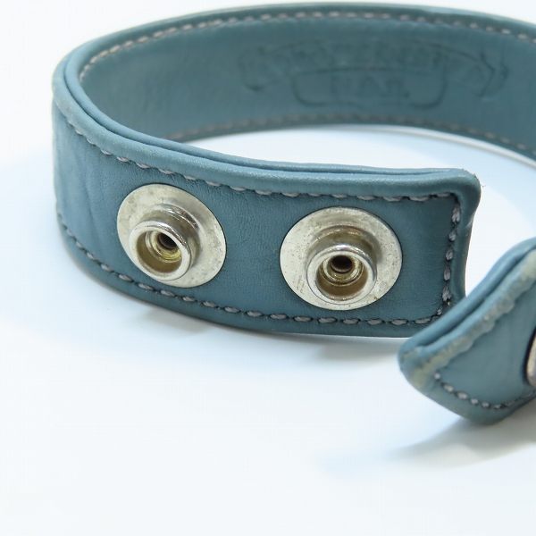 実際に弊社で買取させて頂いたCHROME HEARTS/クロムハーツ 3ボタン2スナップ レザー ブレスレット クロスボタンの画像 8枚目