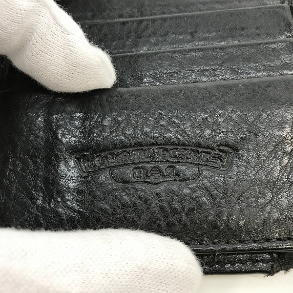 実際に弊社で買取させて頂いた【インボイス原本】CHROME HEARTS/クロムハーツ WAVE CROSS BALL ウェーブ ウォレット クロスボールボタン 長財布の画像 5枚目