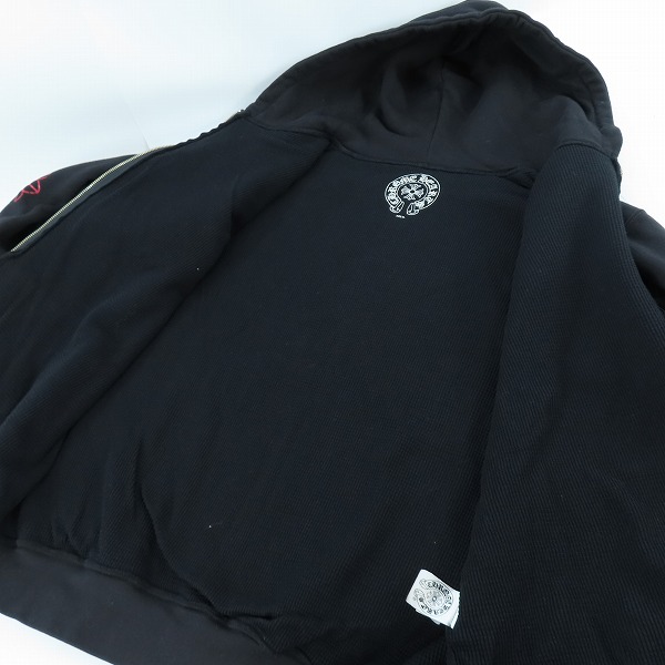 実際に弊社で買取させて頂いたCHROME HEARTS/クロムハーツ ホースシュー CHプラス プリント ジップアップ パーカー 003-033599 XLの画像 7枚目