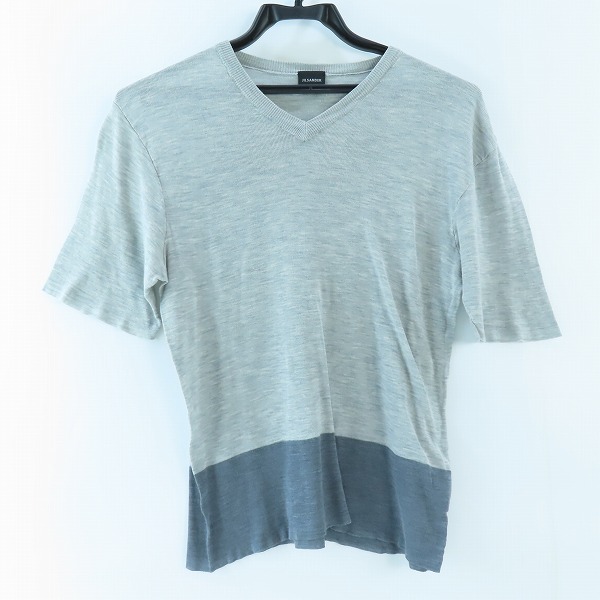 実際に弊社で買取させて頂いたジルサンダー/JIL SANDER シルクバイカラーVネック半袖ニット/46