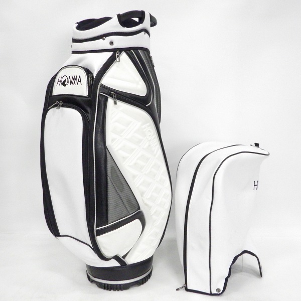 実際に弊社で買取させて頂いたHONMA/ホンマ ゴルフ 4分割キャディバッグ ホワイトｘブラックｘグレーの画像 1枚目