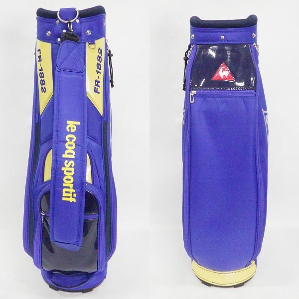 実際に弊社で買取させて頂いたle coq sportif/ルコックスポルティフ QQBPJJ08 9型 6分割キャディバッグ ブルーｘイエローの画像 2枚目