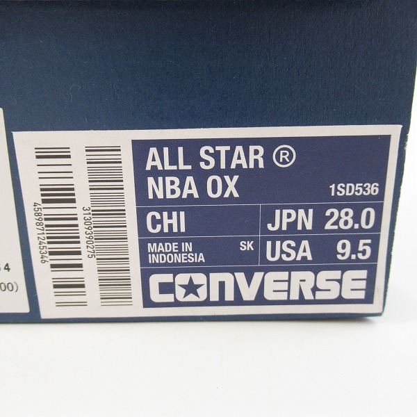 実際に弊社で買取させて頂いた【未使用】CONVERSE/コンバース ALL STAR NBA OX CHI オールスター ブルズ 1SD536 28.0の画像 8枚目