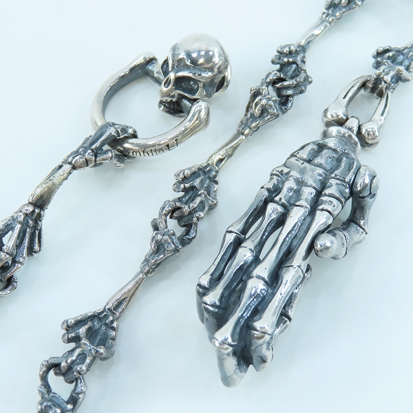 実際に弊社で買取させて頂いたNECROMANCE/ネクロマンス ボーンハンドwリングウォレットチェーン＋ウォレットリングwスカル