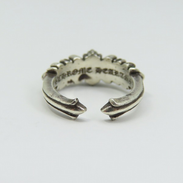 実際に弊社で買取させて頂いたCHROME HEARTS/クロムハーツ BABY CLSC DBL FLRL CRS ベイビークラシック ダブルフローラルクロス リング/4.5号の画像 3枚目