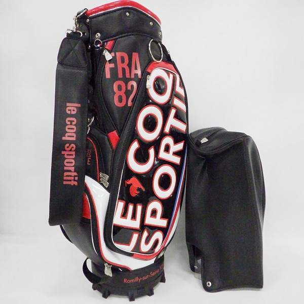 実際に弊社で買取させて頂いたle coq sportif/ルコック スポルティフ QQBTJJ03  9.5型 6分割キャディバッグ ブラック×レッド