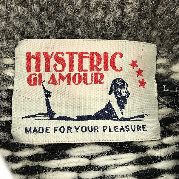 実際に弊社で買取させて頂いたHYSTERIC GLAMOUR/ヒステリックグラマー カウチン ニットベスト 総柄 0203NV01 Lの画像 2枚目