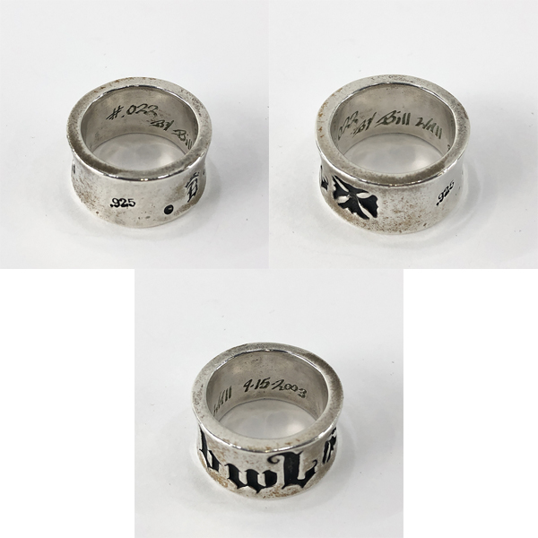 実際に弊社で買取させて頂いた【ギャラ付き】Bill Wall Leather/BWL/ビルウォールレザー エグゼクティブ クロス リング/18.5-19.5号の画像 6枚目