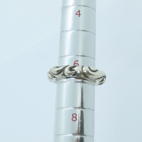 実際に弊社で買取させて頂いたCHROME HEARTS/クロムハーツ スクロールバンドリング 6.5号の画像 9枚目