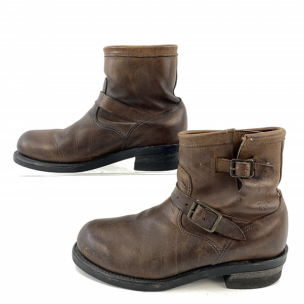 実際に弊社で買取させて頂いたCHIPPEWA/チペワ レザーショートエンジニアブーツ ブラウン 27873/9.5Eの画像 3枚目