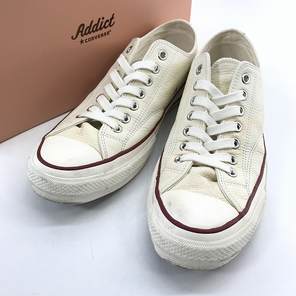 実際に弊社で買取させて頂いたCONVERSE/コンバース ADDICT/アディクト CHUCK TAYLOR LEATHER OX/チャックテイラー レザー スニーカー 1CL880/29