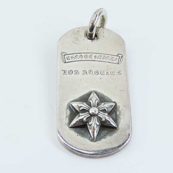 実際に弊社で買取させて頂いたCHROME HEARTS/クロムハーツ レイズドスター ドッグタグ/ペンダント LA/ロサンゼルス限定の画像 1枚目