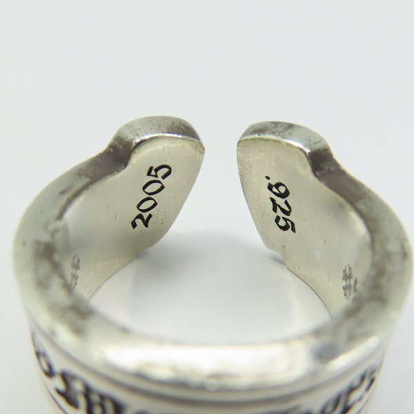 実際に弊社で買取させて頂いたCHROME HEARTS/クロムハーツ スクロールラベル リング ラージ/19-20号の画像 8枚目