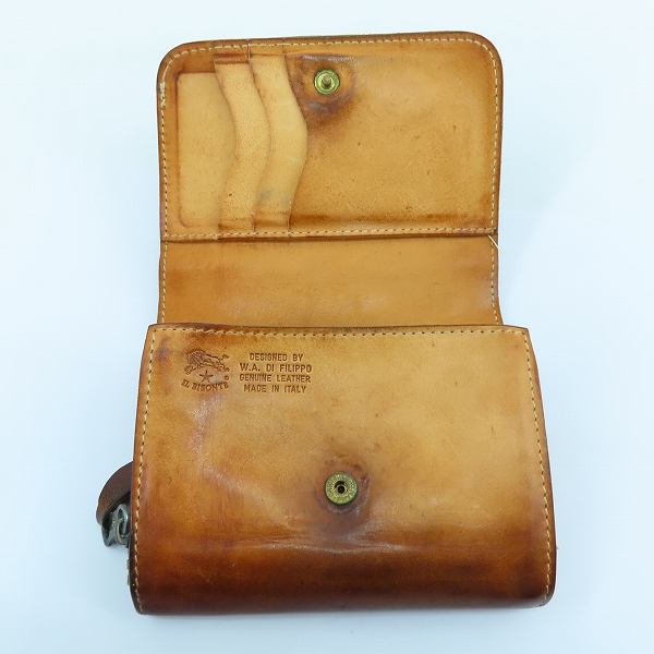 実際に弊社で買取させて頂いたIL BISONTE/イルビゾンテ 二つ折り ウォレット/財布の画像 3枚目